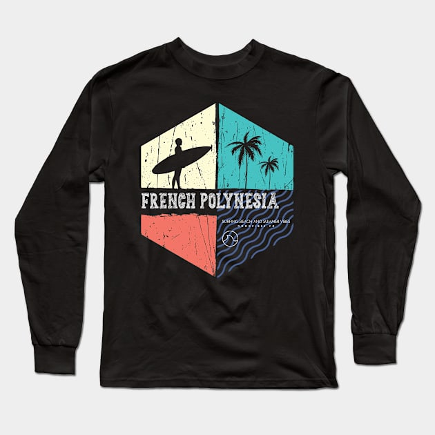 French Polynesia surfing Long Sleeve T-Shirt by SerenityByAlex